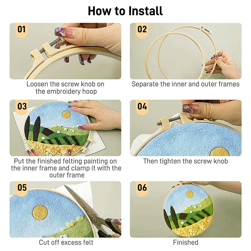 AA14 New 2 Needle Felt Kits,Needle Felt Starter Kit, Wool Felt Supplies With Instructions,Needle Felt Pads,Felt Needles