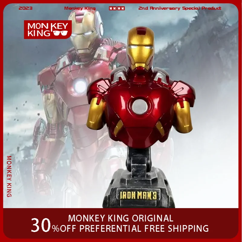 

22 см фигурка Железного человека MK7 статуя половины тела аниме коллекция модель из смолы настольный орнамент украшения праздничные подарки детские игрушки