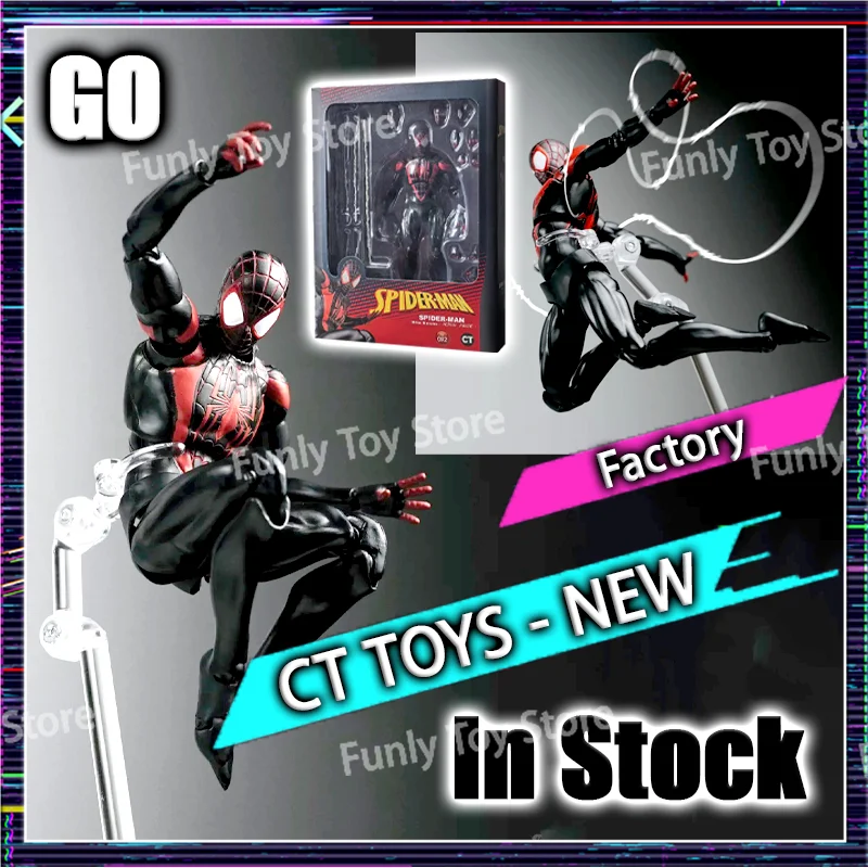 In Stock Ct Toys Spiderman Figure Miles Morales Mafex 092 Spider-Man Shf Spider Man Anime Action Figure Figurine Model Gift Toys