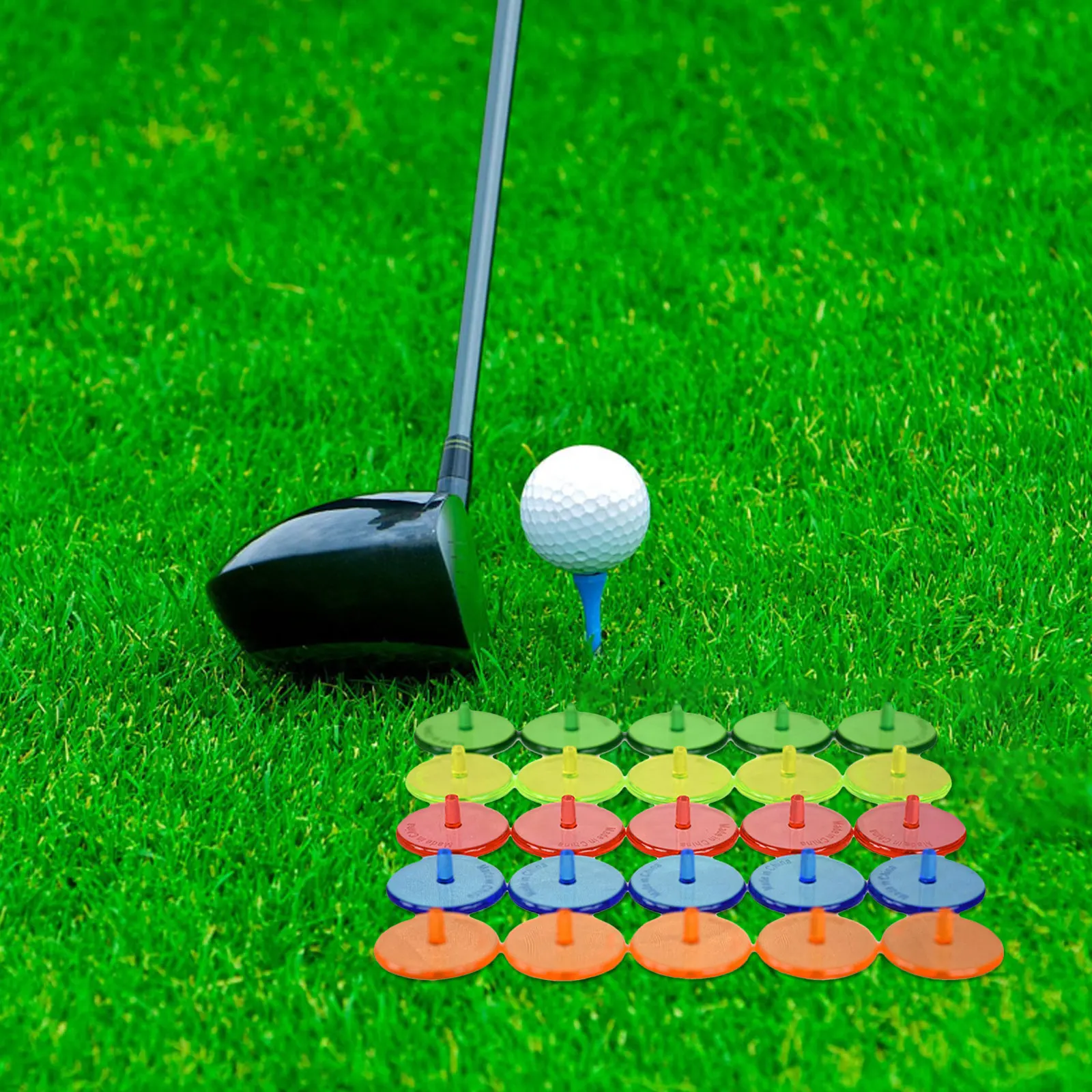 180Pcs Golf Ball Markers Colorful Transparent Round Plastic Flat Ball Position Markers Golf Party Favors Tournament Giveaway