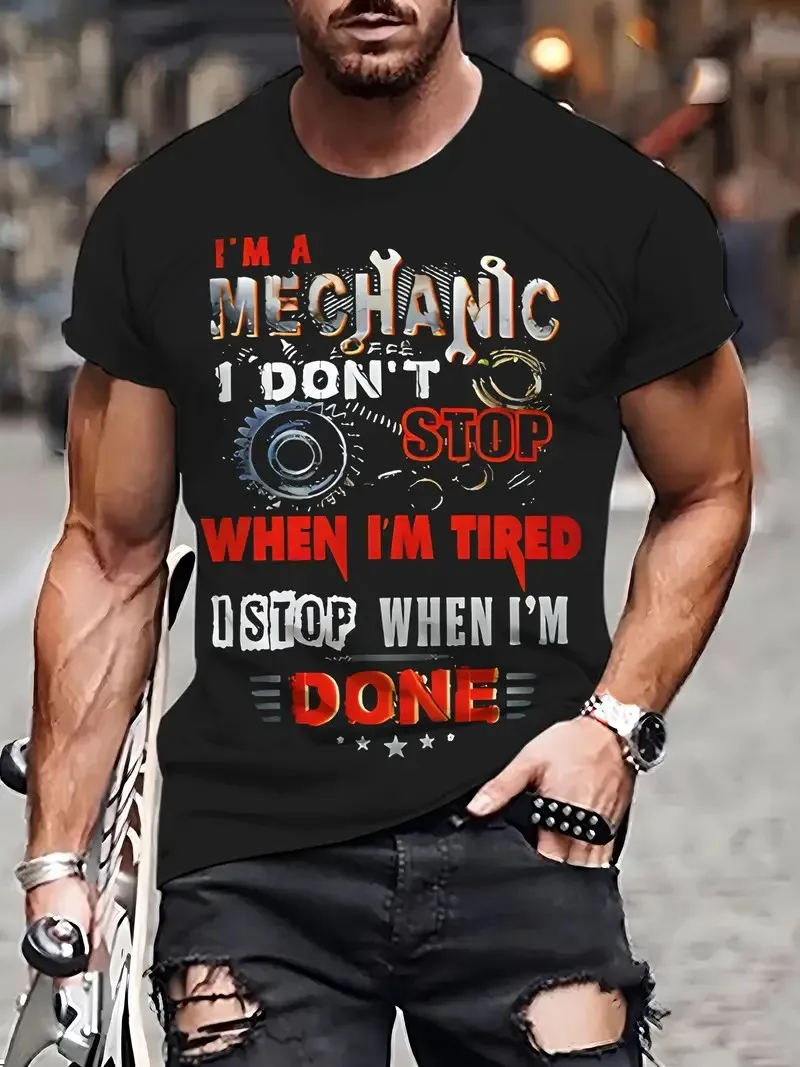 

The new men's T-shirt for the summer of 2025 features a casual fashionable comfortable and soft 3D letter pattern print