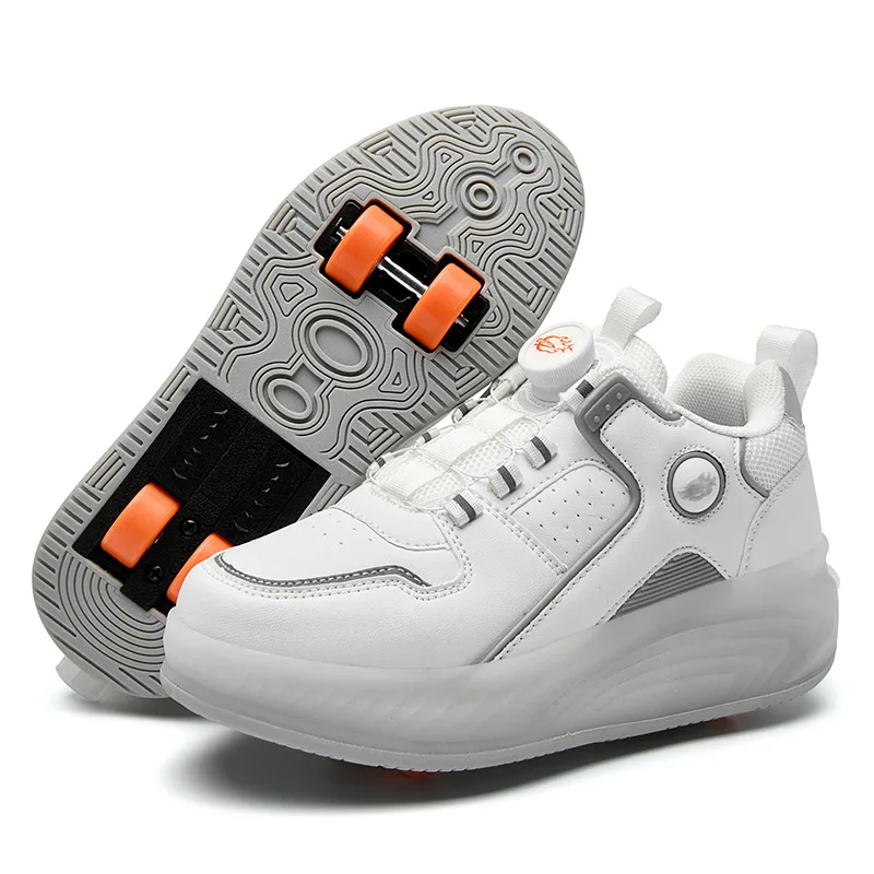 Fashion Walking Shoes Kids Automatic Four-wheel LED Roller Skates Shoes Kids Girls Boys Detachable  Wheeled Sneakers