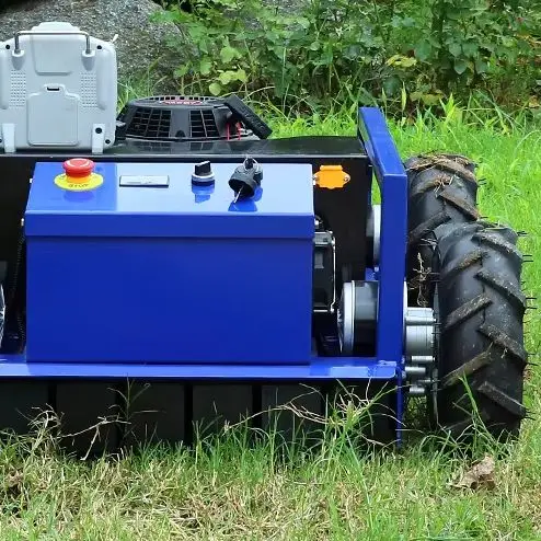 تخصيص 500 مللي متر عرض القطع الصغيرة التحكم عن بعد متعددة الوظائف روبوت أربع عجلات جزازة العشب لقص العشب #2