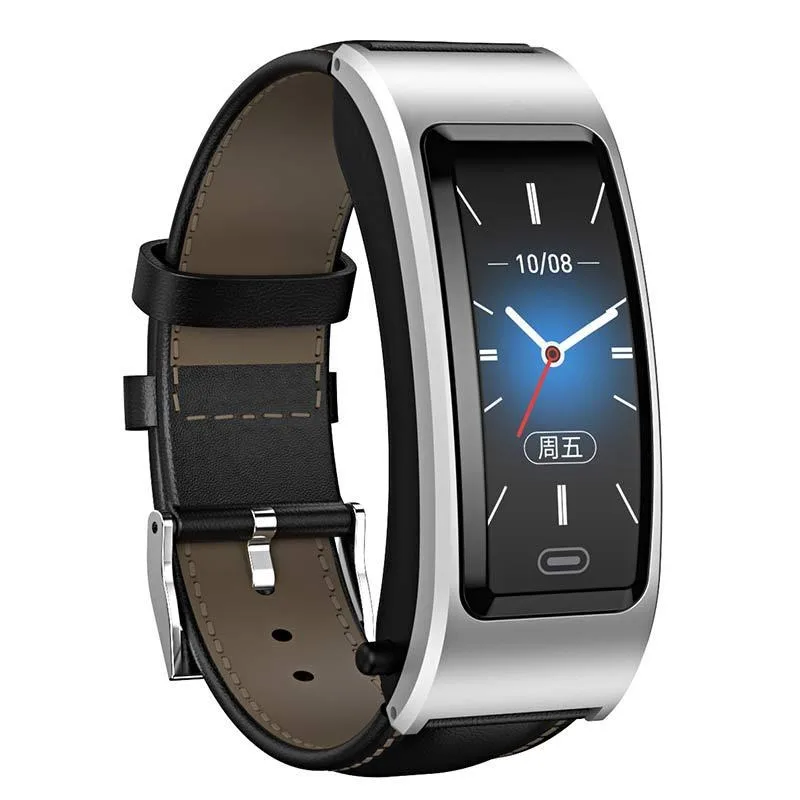 KLW B7 2in1 Bluetooth Ear Smart Bracelets Sleep Monitoring Sports Step Counting Alarm Clock Reminder  Heart RateTalk Band