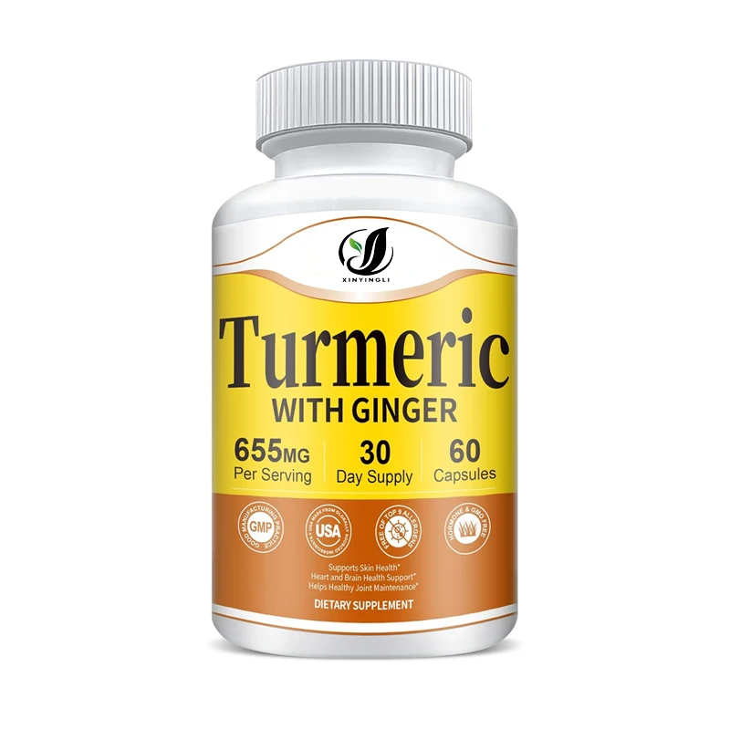 

Turmeric Curcumin Supplement - Contains turmeric and ginger, supports joint and digestive health, non GMO, 60 capsules