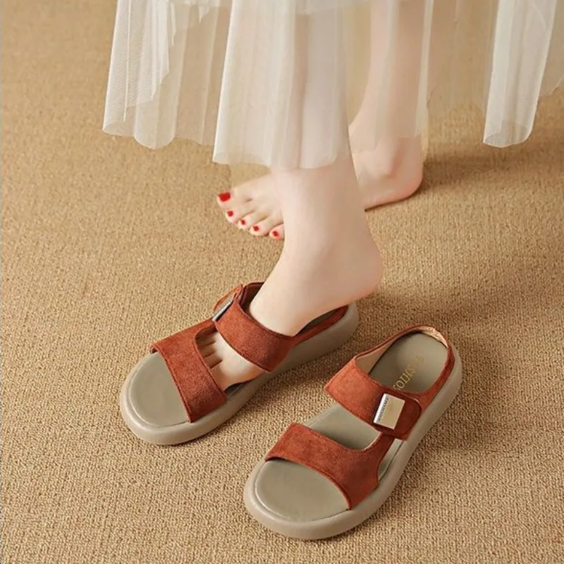 

Women's Summer Outdoor Sandals Soft Bottom Roman Beach Shoes Large Size 41 New Hot Sale Of The Season Flat Heel Casual Style...