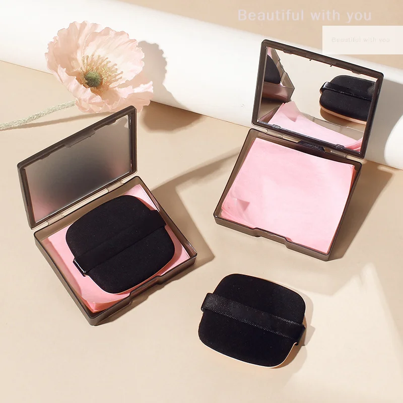 New100PC أوراق النشاف الخيزران مع مرآة امتصاص العرق ماكياج نفخة منعش المحمولة النفط التحكم أداة أطقم زيت الوجه #3