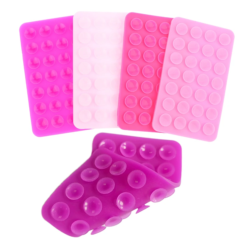 Double Side Silicone Suction Pad For Mobile Phone Fixture Suction Cup Backed Adhesive Silicone Rubber Sucker Pad For Fixing