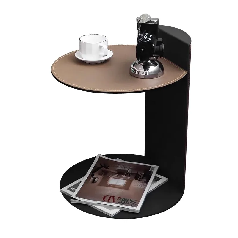 

Bedside tables in the corners of the sofa in the living room