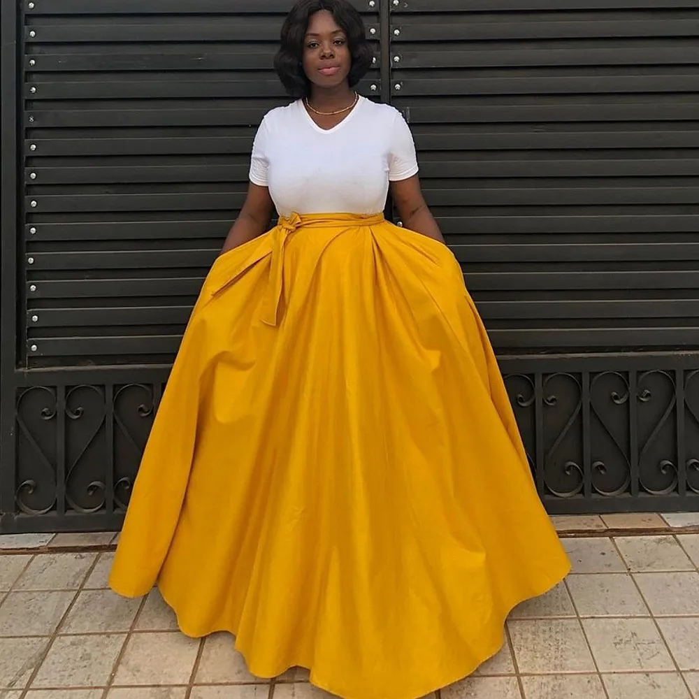 

Gold Satin Skirt For Women Skirt High Waist Dance Party Skirt Custom Made Bridal Wedding Skirt