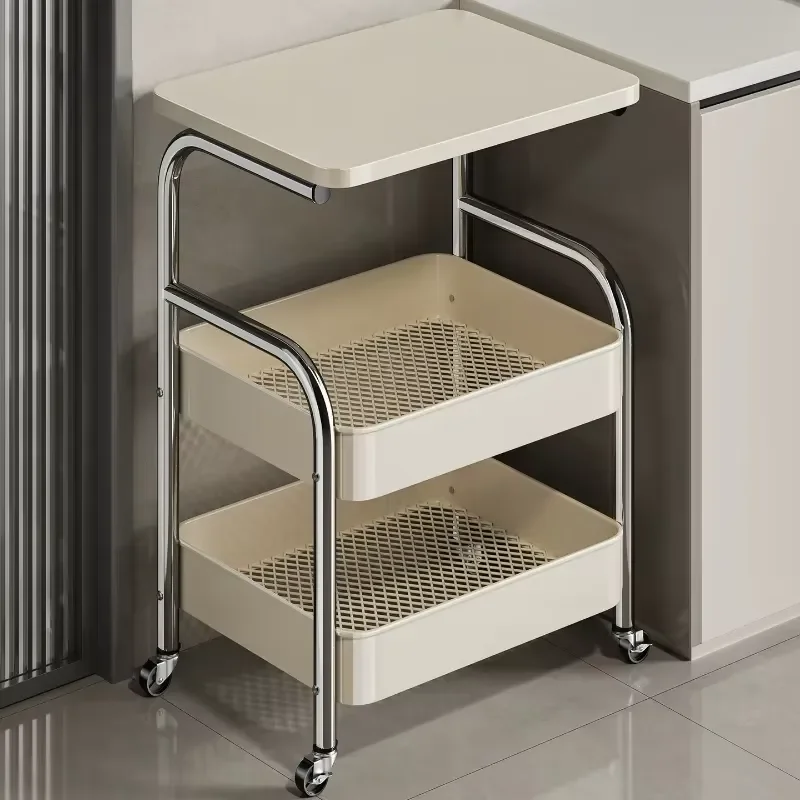 Kitchen Island Cart Trolley Rack Mobile Multi Functional Household Multi Layer Storage Organizer Shelf Furniture