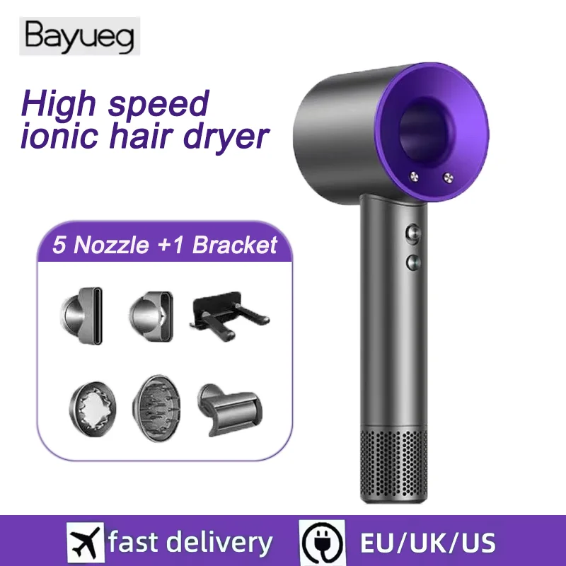 Negative ion hair dryer with high speed and no blades High power silent and quick drying Portable, suitable for home and travel