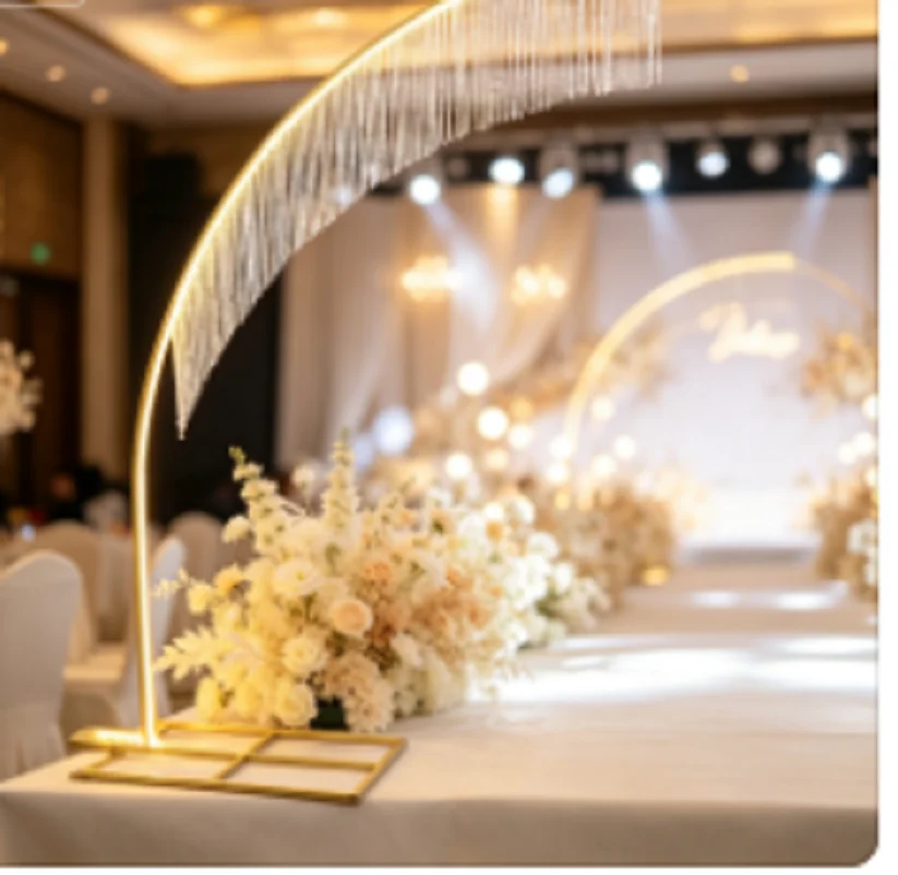 Wedding Party Supply  2pcs Rack Walkway Background Flower Rack Party Props Outdoor S-shaped Crystal Ornament Stand