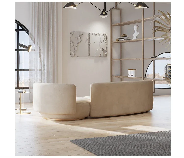 

-Современные диваны для гостиной, синяя бархатная ткань, металлические ножки, секционный модульный ленивый диван, роскошный набор диванов