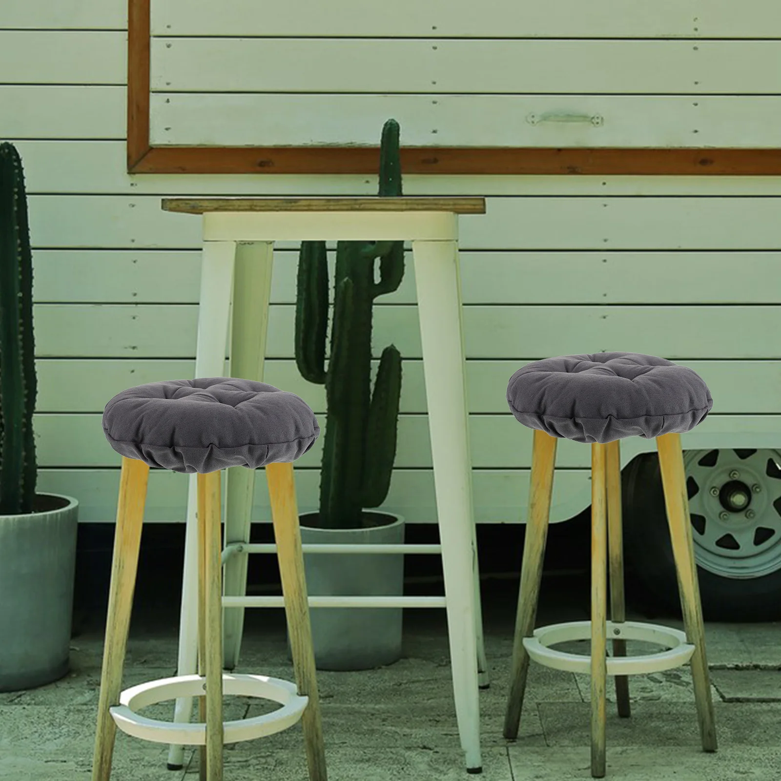 

Round Stool Seat Cover Slipcover Barstool Soft Padded Cushion Non-Slip Washable Covers For Barstools Easy Clean