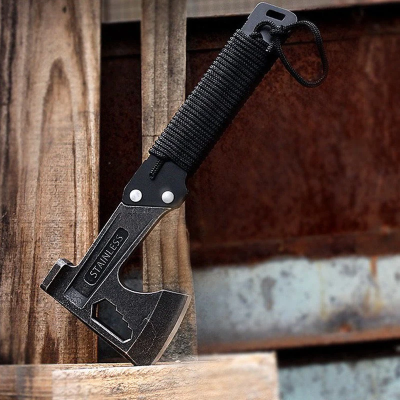 Outdoor Portable EDC Tactical Axe Multifunctional Camping Hammer Vehicle Emergency Window Breaking Tool