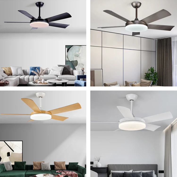 52 بوصة النحاس النقي موتور تيار مباشر التحكم عن بعد الذكية الأزرق الأسنان المتكلم الحديثة Bldc مروحة السقف مع مصباح ليد #6