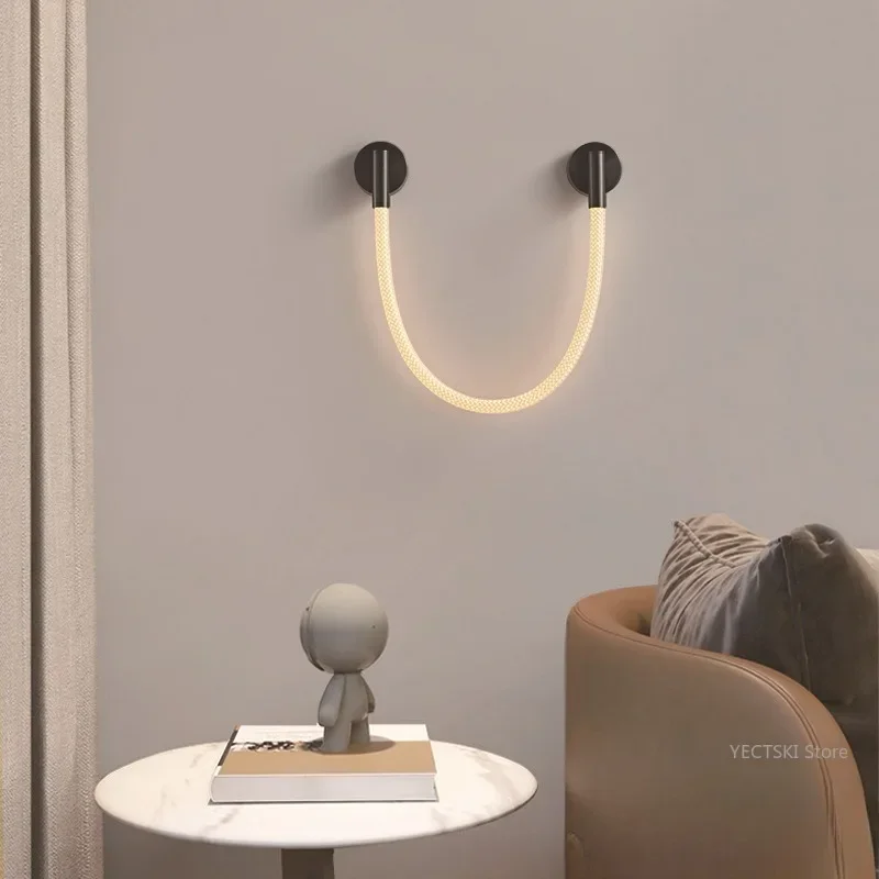 GHJUYIOL-Ligne de Cendres en Acier Inoxydable pour Chambre à Coucher, Luminaire Créatif d'Nikà LED pour Salon, Escalier, Applique Murale, Éclairage de Couloir, Nouveau