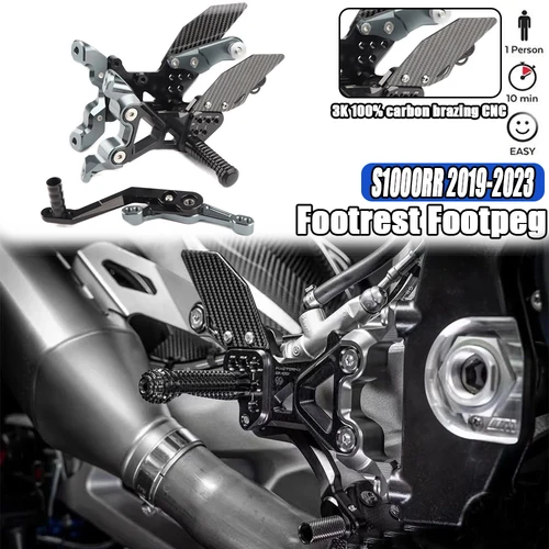 BMW S1000RR 2019 2020 2021 2022 2023 오토바이 전체 CNC 및 탄소 섬유 발받침 풋페그