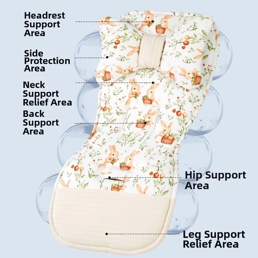 High Quality Soft Stroller Cushion Double-Sided Comfortable Pushchair Liner Head Support Breathable Seat Cushion All Seasons