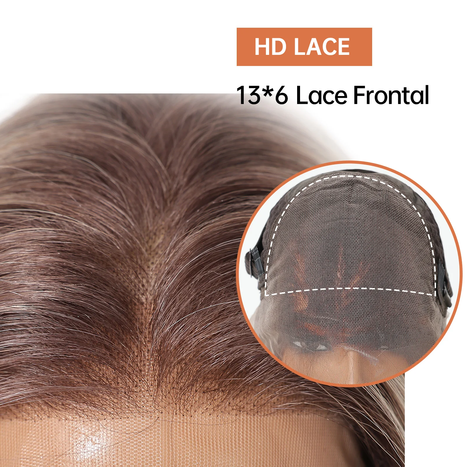 13*6 HD Transparent Lace Front Wigs Natural Hairline Short Straight Synthetic Wigs For Women Daily Party Brown Mixed Blonde Wigs