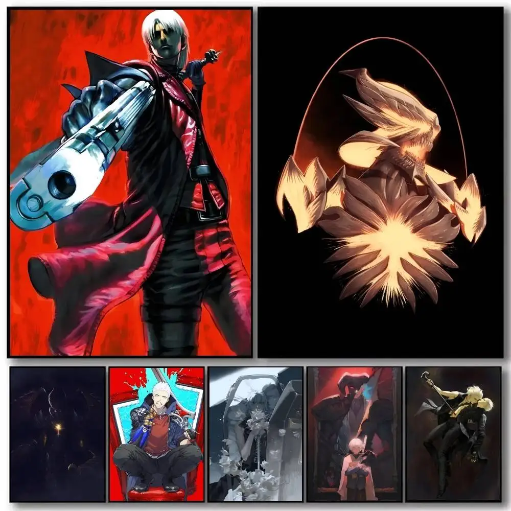 Devil M-May Cry Dante Vergil Poster Art With Prints Home Bedroom Living Room Decoration Gift