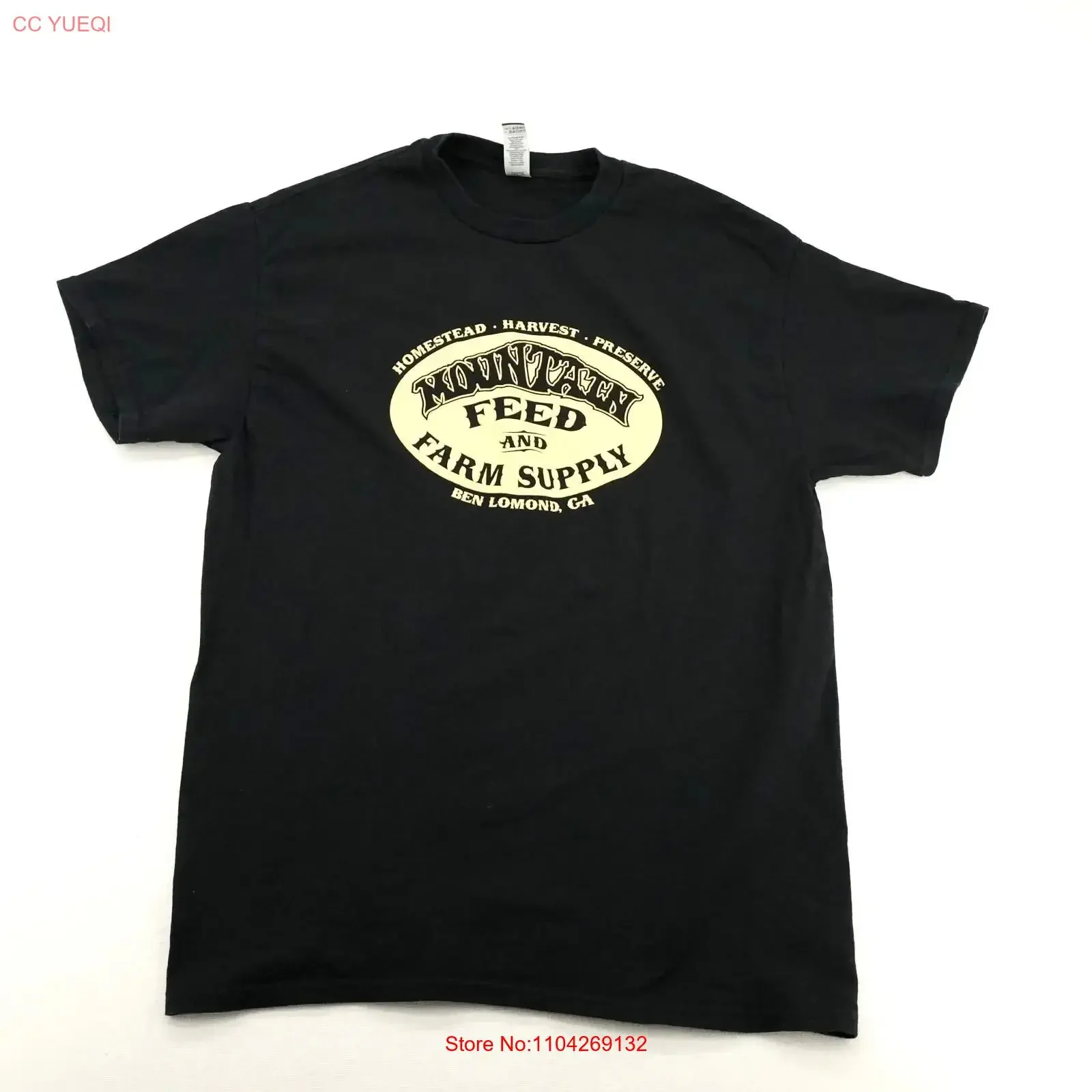 Mountain Feed Supply Black T Shirt Men s Size M vintage Washed graphic Casual Slightly streetwear Soft homme Unisex