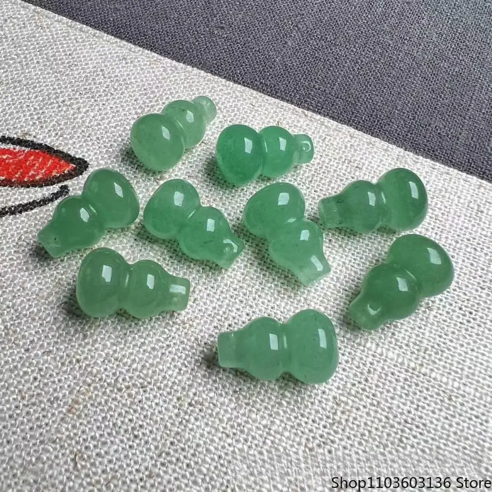 Natural Green Jade Gourd Beads For Jewelry Making Diy String Bracelet Necklace Charms Myanmar Jadeite Beaded Gourd Accessories