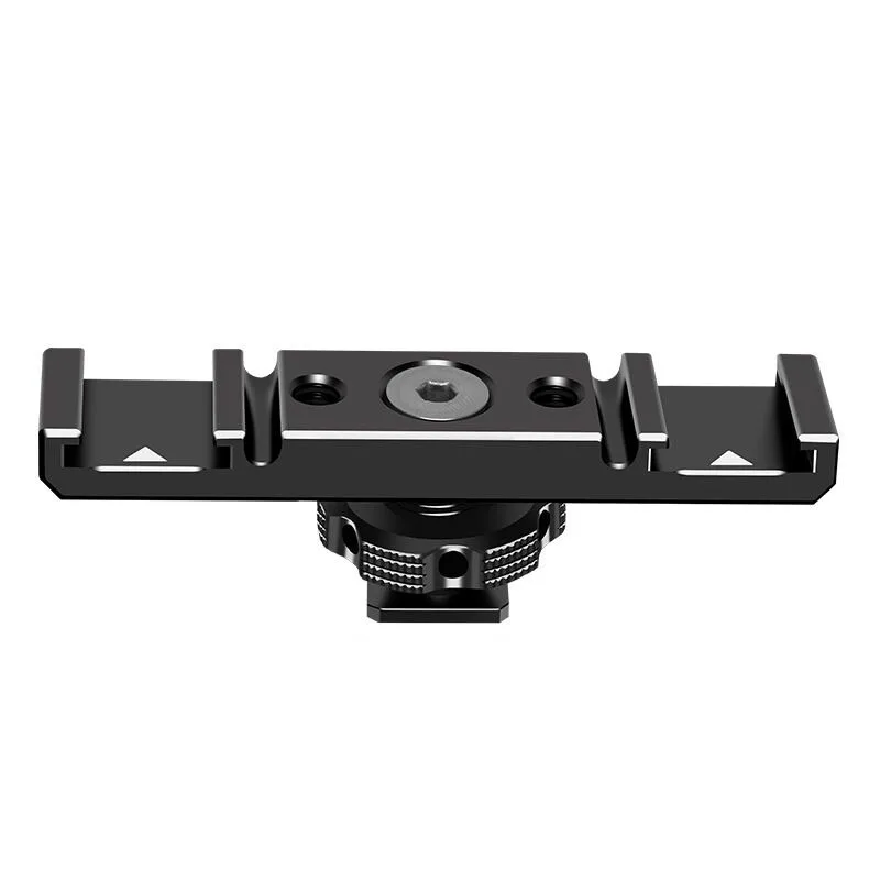 

Основание холодного башмака с двойной головкой для пирографии и двойным слотом для кабеля, байонет, двойное резьбовое отверстие 1/4 дюйма, съемный адаптер для холодного башмака, алюминиевый сплав