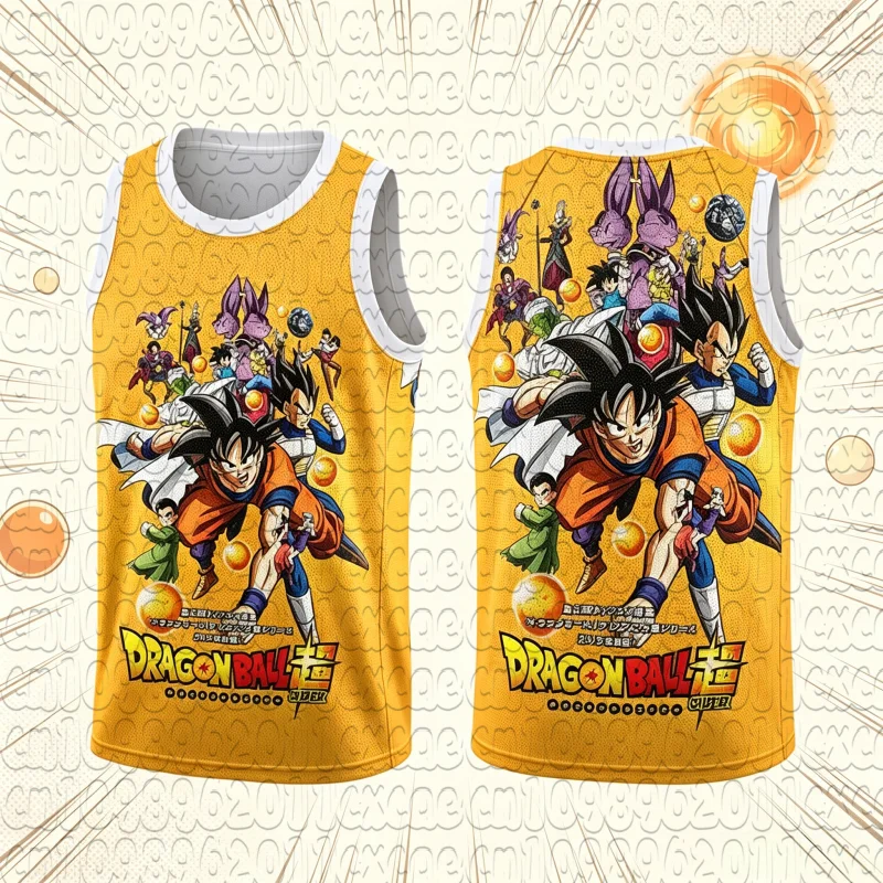 Anime Dragon Ball Super Character Print Basketball Jersey Unisex Quick Dry Sports Tank Top Summer Sleeveless Training Vest