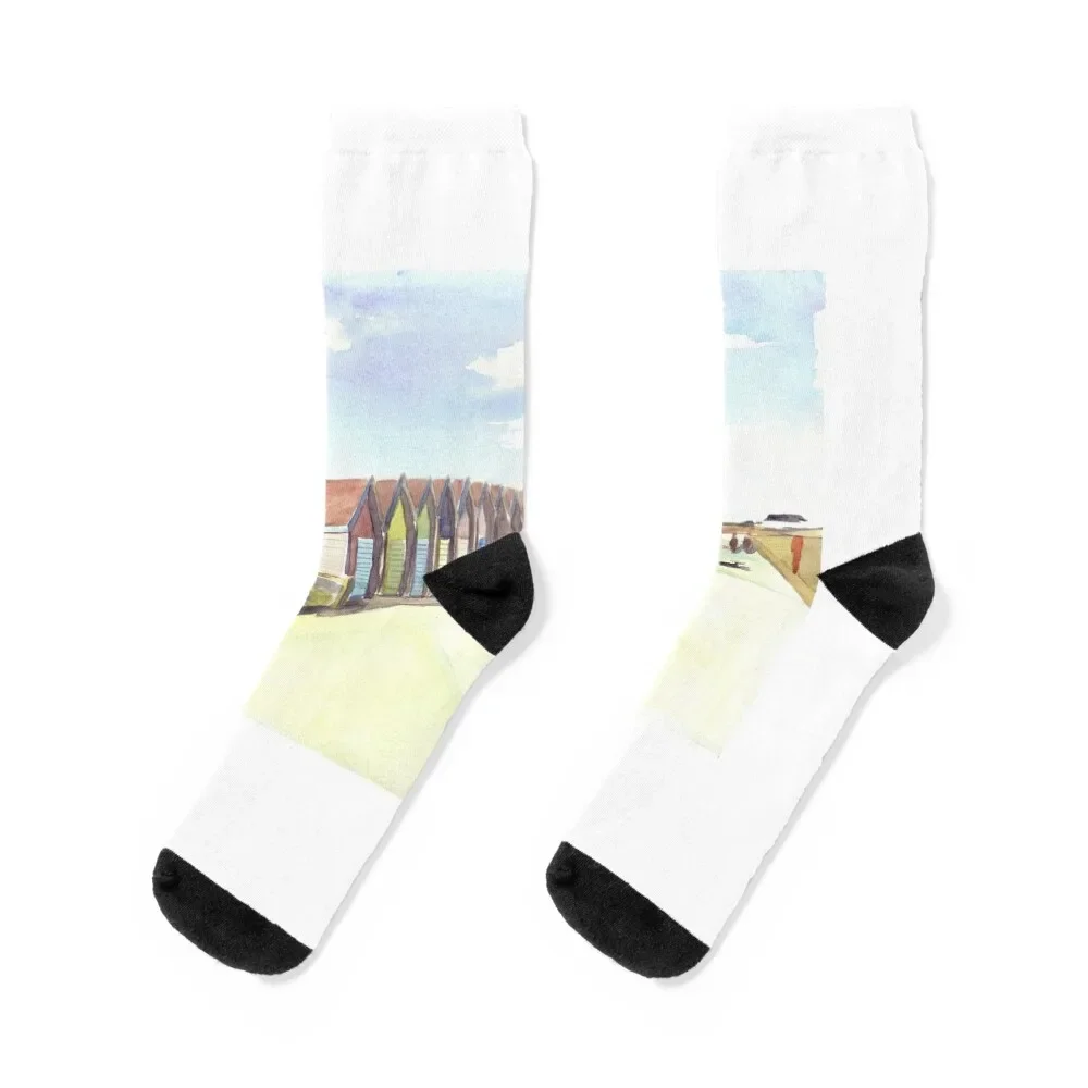 

The Beach Huts at Blyth Socks designer hockey ankle anti-slip Male Socks Women's