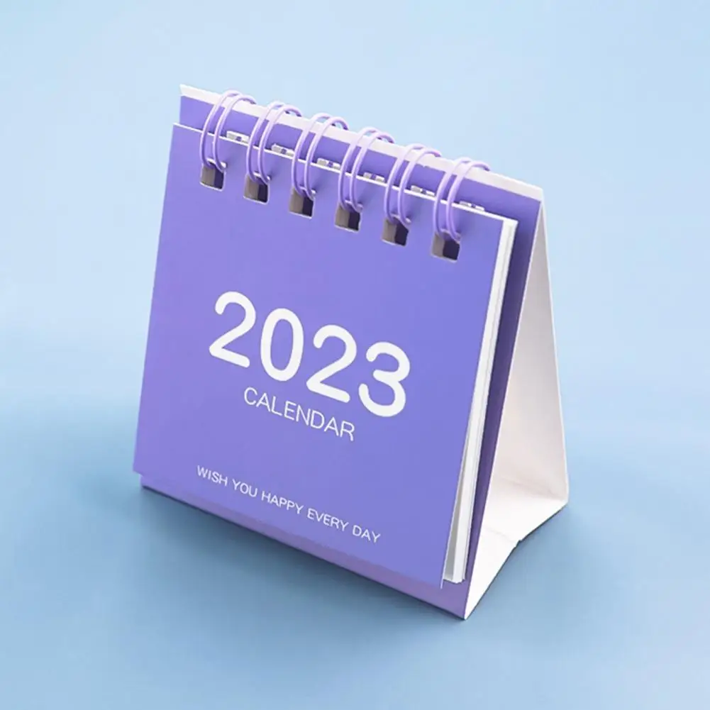 Calendario de escritorio duradero, Mini Calendario de escritorio con tapa de pie ligero 2023