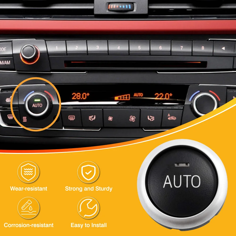 

Car Climate AC Temperature Adjust Rotary Knob Control Button Replacement For BMW X5 X6 F10 F07 F02 F15 F16 61319393931