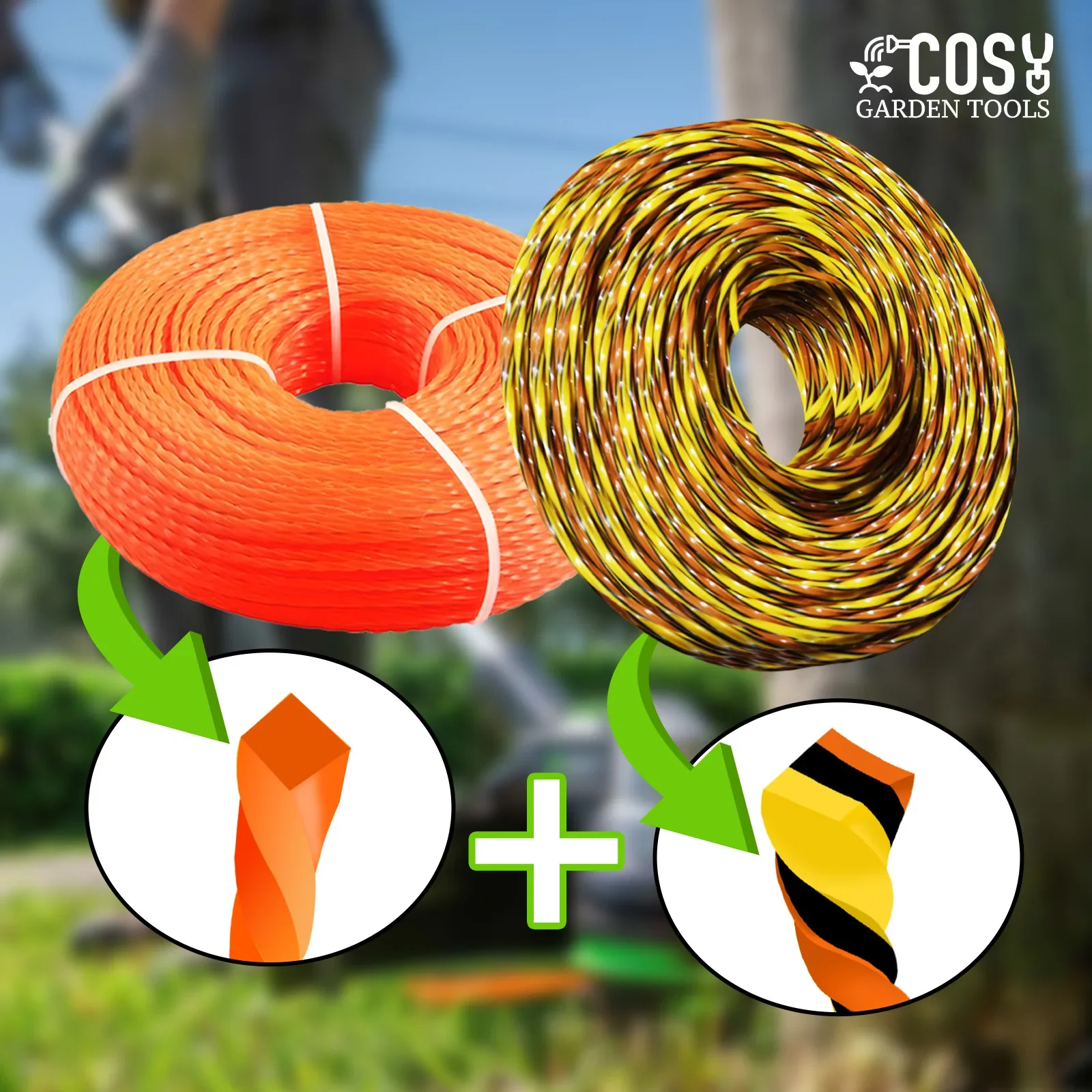 

COSY 15m*2.0mm/2.4mm/2.7mm/3mm Mowing Nylon Grass Trimmer Rope Brush Cutter Strimmer Line High-Efficiency Nylon Brushcutter Line