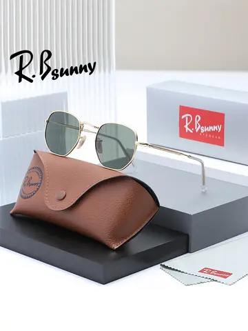RBsunny Fashion Trendy Sunglasses Square Polarized Men Women UV400 Vintage Metal Thin Frame Driving Glasses Luxury Alloy Eyewear