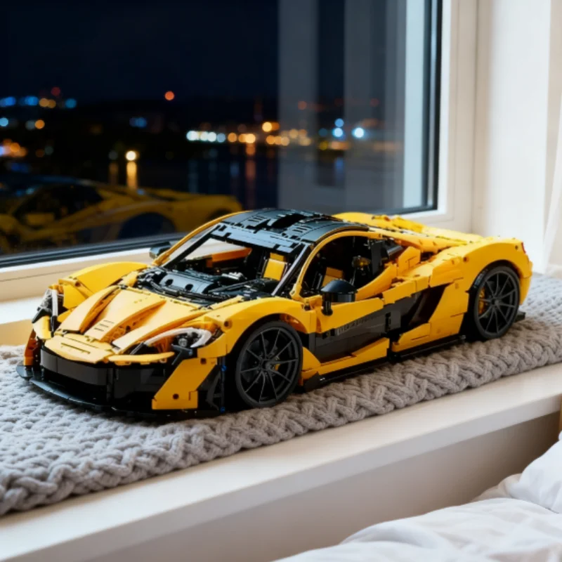 3893 Elementy Techniczne Klocki Konstrukcyjne P1 Super Samochód Wyścigowy 1:8 Sportowy Samochód Klocki Zestaw Zabawek Model 42172 Ozdoba Prezent dla Dzieci Chłopięce Zabawki