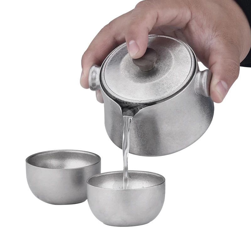 

Аксессуары для кемпинга, титановая двухслойная чайница, легкий портативный чайник для кемпинга на открытом воздухе