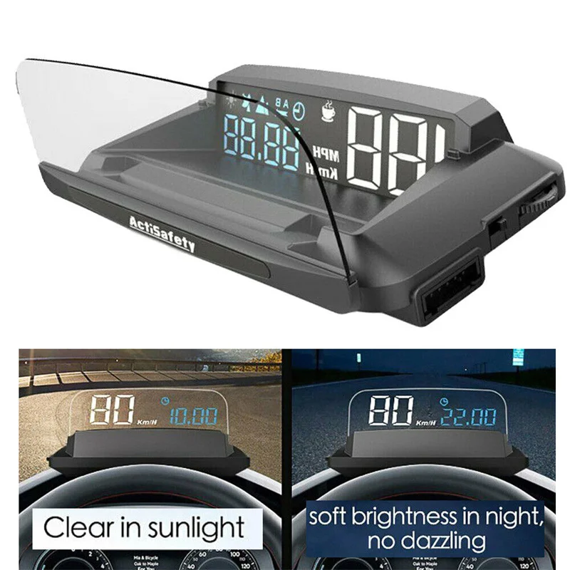 Car HUD Head Up Display OBDII Computer di guida per auto Proiettore LED HD Computer di bordo automatico Allarme chilometraggio carburante Accessori