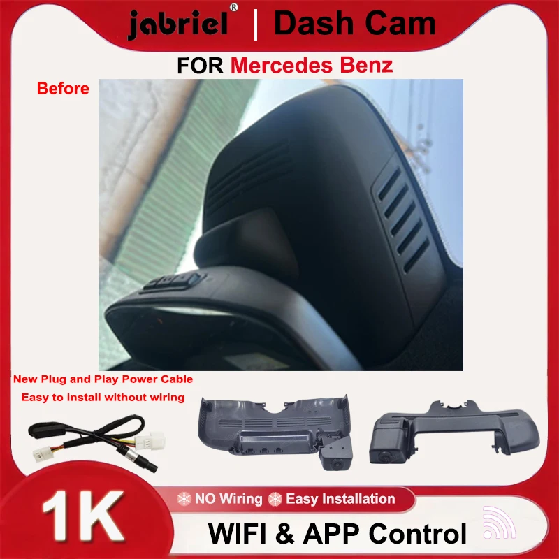 Jabriel Dash Cam 1080P Wifi Plug and Play Camera DVR for Mercedes Benz S Class w220 w221 S320 S350 S400 S450 S500 S600 2015-2020