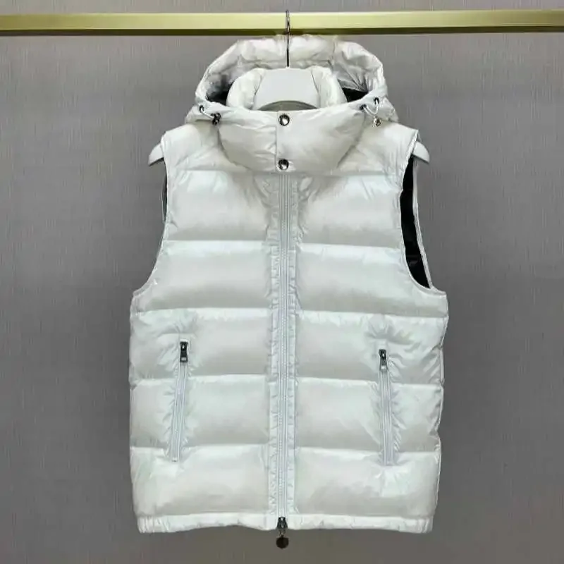 

2024 Winter Men Down Vest Solid color Leisure Detachable hood 95% white goose down Full and fluffy Everyday versatile clothing