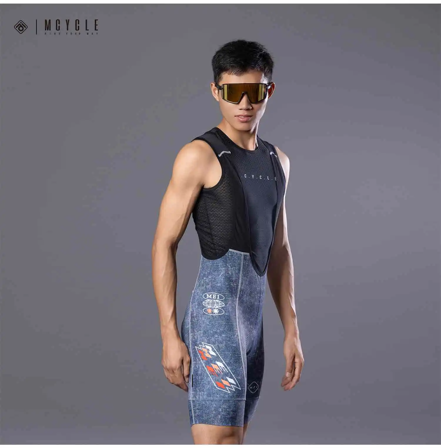 Mcycle Heißer Verkauf Fahrrad Trägerhose Neues Design Hoch taillierte Fahrradshorts für Männer Atmungsaktive gepolsterte Trägerhose Radfahren – Detail 16