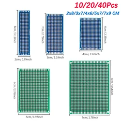 10-40pcs Universal Double Sided PCB Board 2X8 3X7 4X6 5X7 7X9 Cm FR4 Prototype Printed Circuit Boards for DIY Soldering Project