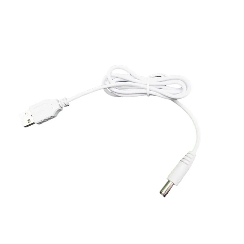 

White USB To 5.5*2.1mm Universal Light Cat Router Table Lamp Monitoring Power Charging Cable 24AWG Pure Copper