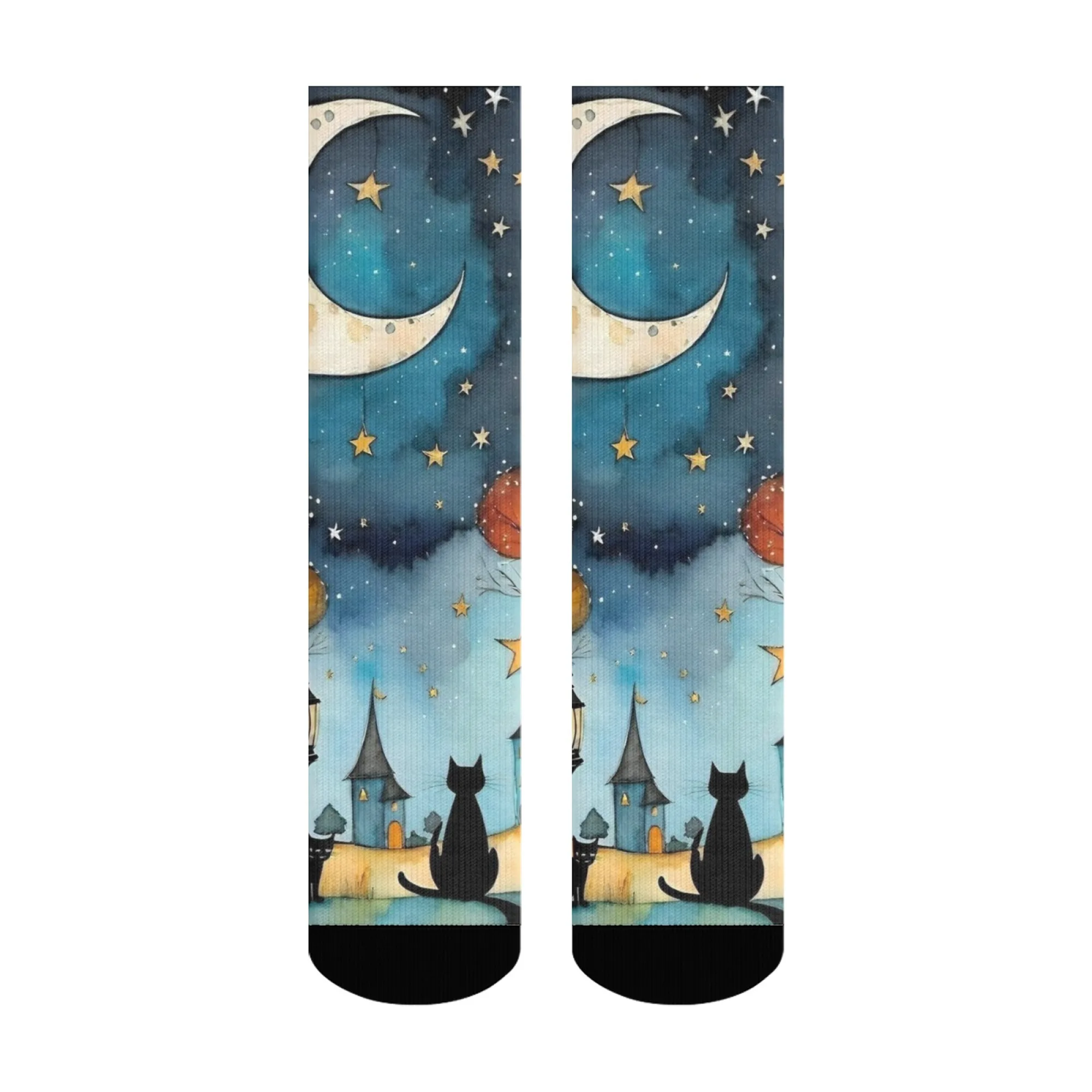 Illustrations de chats colorés de rêve chaussettes personnalité hip hop mode femmes chaussettes confortables antidérapantes chaussettes décontractées cadeau