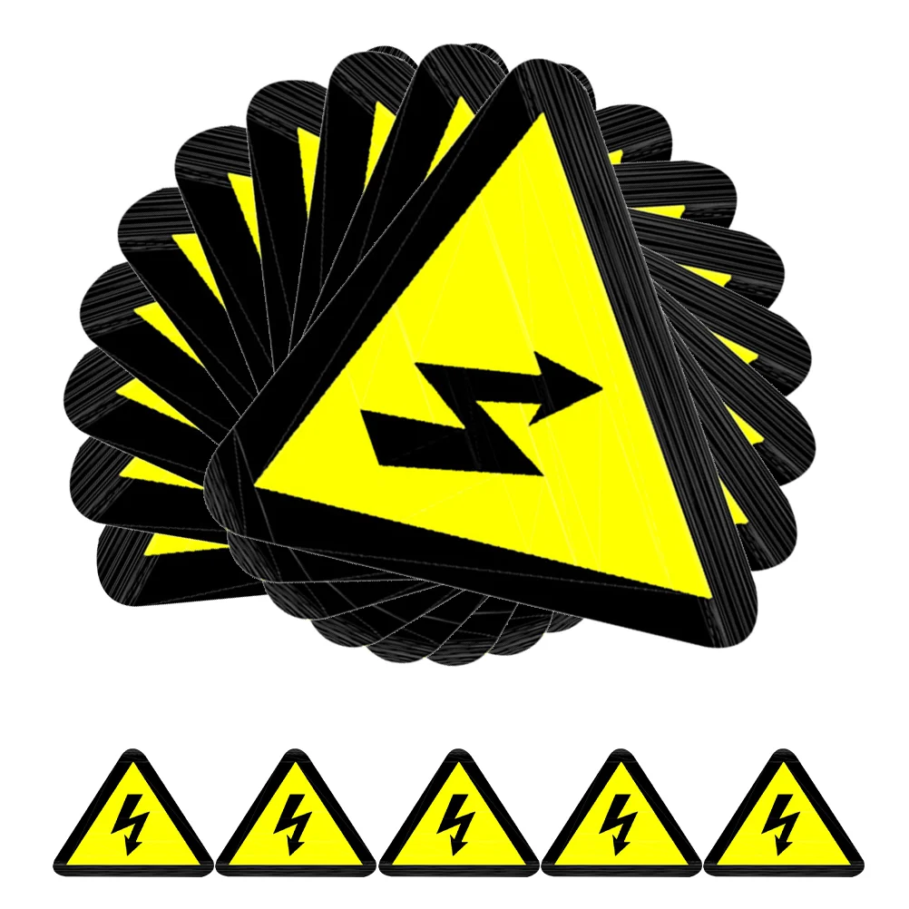 15 Pcs Warning Sign Stickers Labels Electric Shocks Indicator Decal Nail