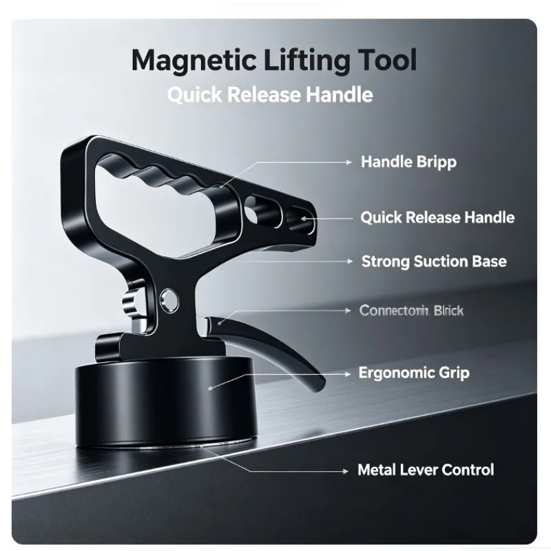 Hand‑Held Neodymium Magnetic Lifter Laser Cutting Pick‑Up Gripper For Steel Plate Workshop Material Handling Industrial Use