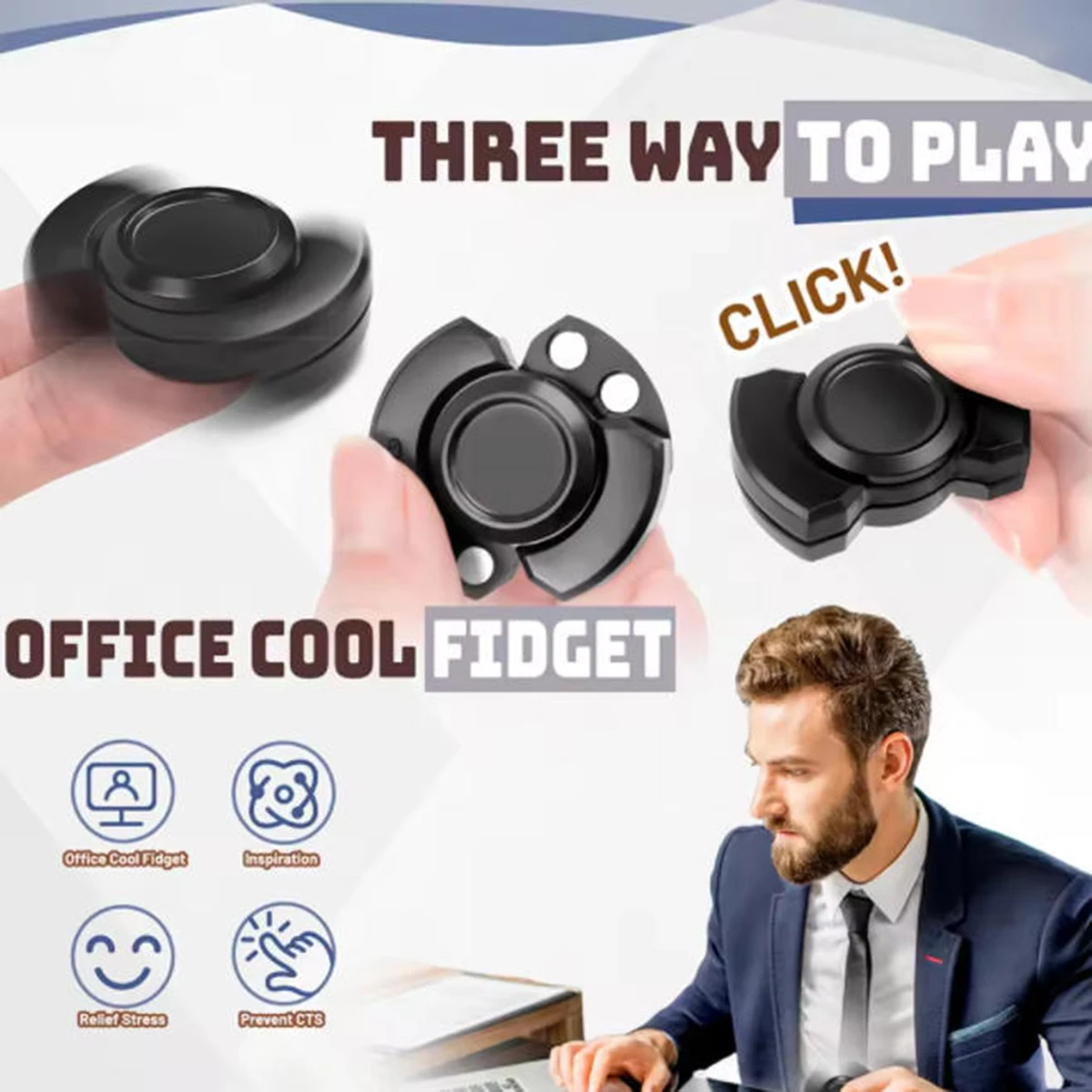 أداة تركيز ADHD EDC تململ 3 في 1 هيكل عظمي تململ لعبة المغناطيسي سبينر دفع المنزلق تململ الإجهاد الإغاثة للبالغين مكافحة القلق #4