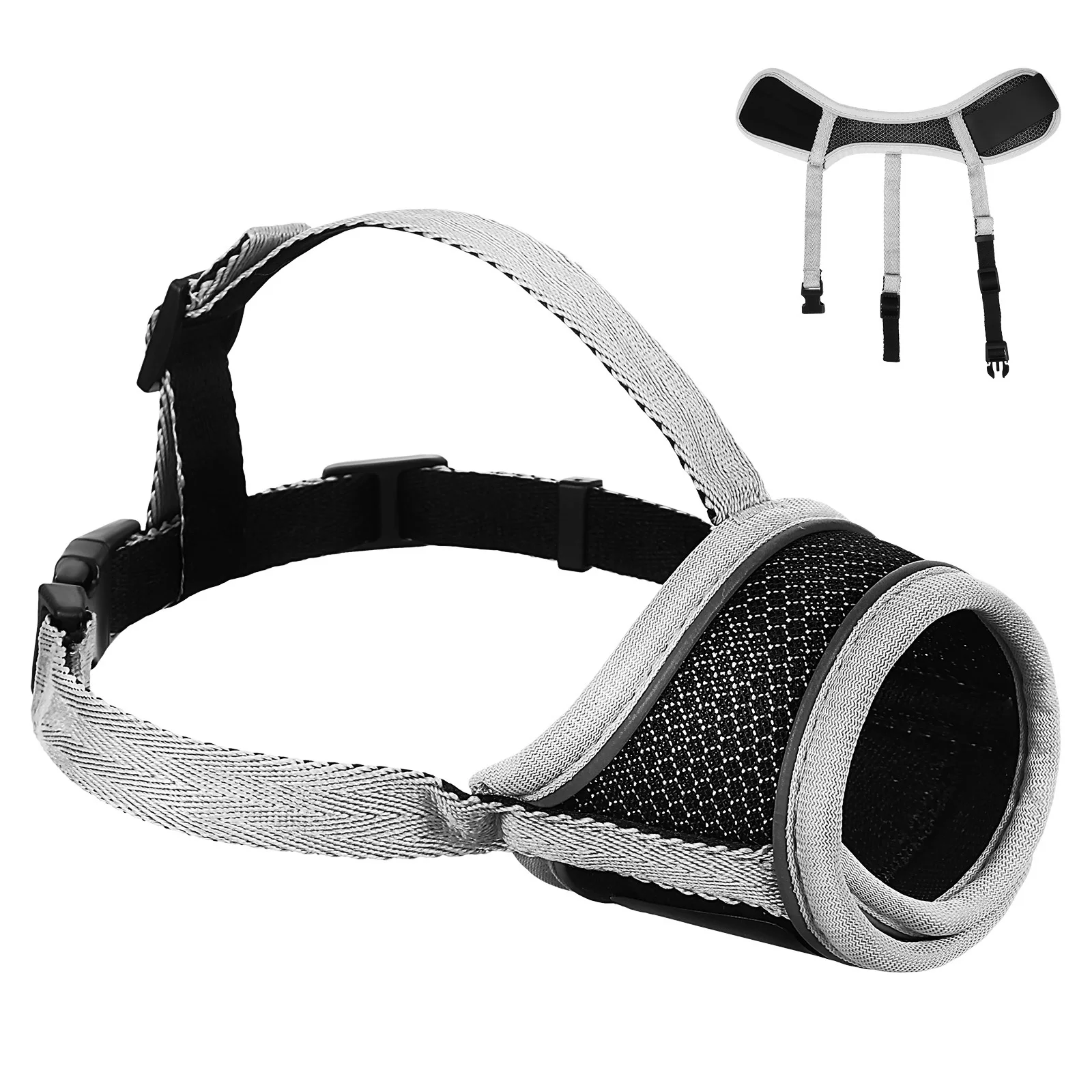 

Dog Mouth Cover Size Breathable Adjustable Dog Mouth Protector for Biting Barking Prevent Training Walking