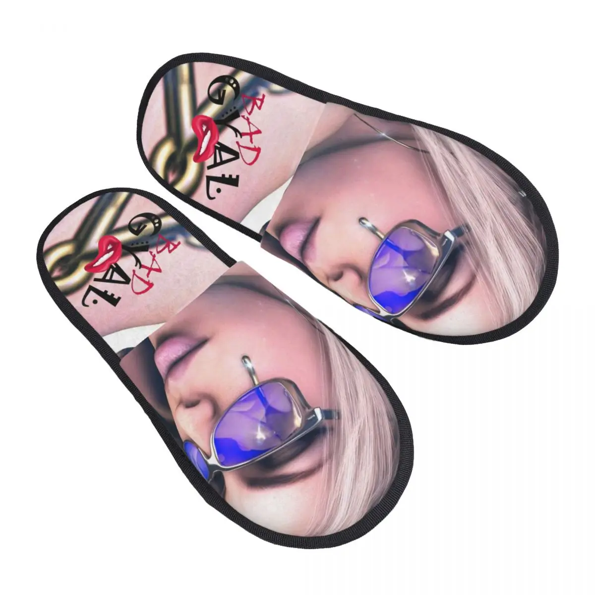 

Custom Singer B-Bad G-Gyal Memory Foam Slippers Women Comfy Warm House Slippers