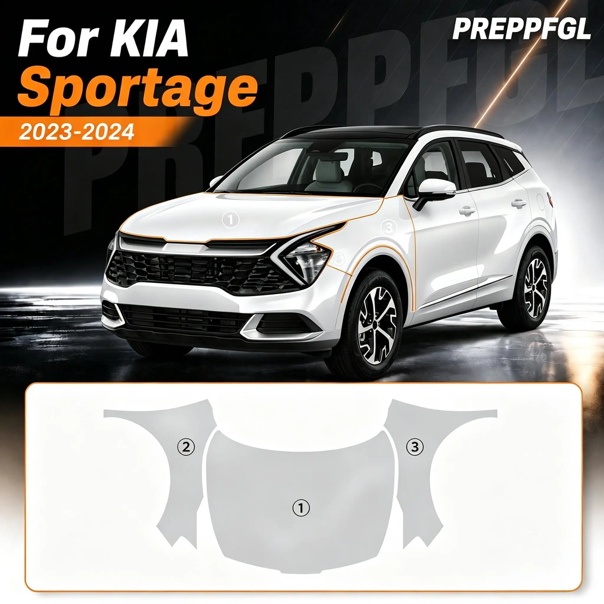 9Mil Pre-cut PPF For KIA Sportage 2023-2024 TPU Bumper Paint Protection Film Scratch-Resistant Transparent Shield